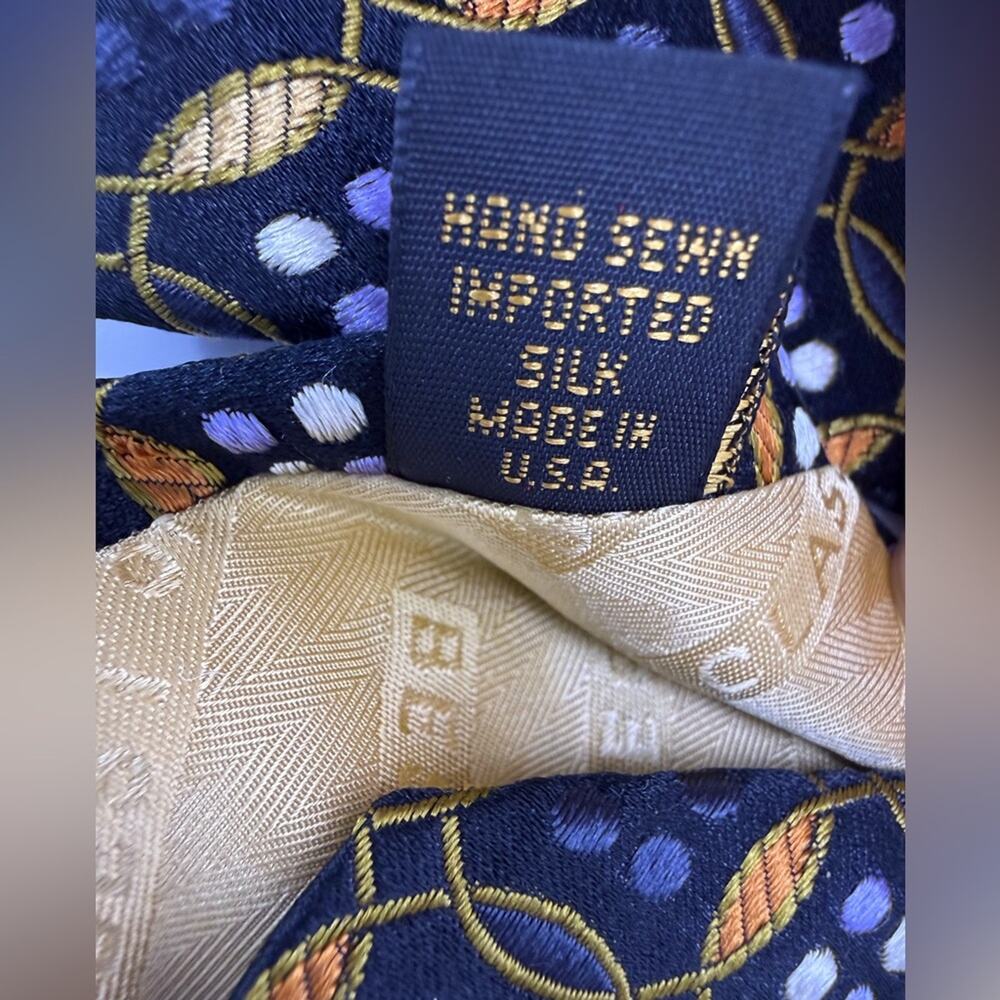 Robert Talbott Silk Tie Nordstrom Best of Class Geometric Navy Gold - Picture 3 of 7